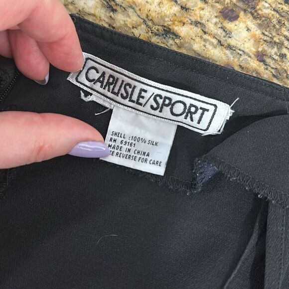 Carlisle Sport Silk Split At Sides Wide Leg High Rise Pants In Black Size M - Picture 8 of 12